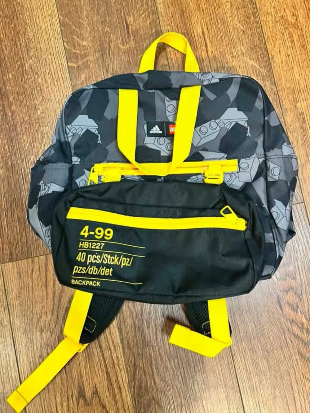 ADIDAS LEGO Backpack - Yellow & Gray Kids' Backpack